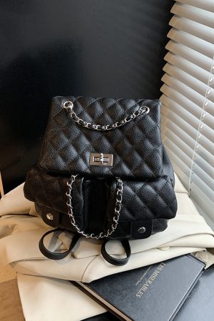 Diamond-Pattern Chain Mini Backpack for Women - Trendy 2025 Chanel-Style Versatile High-End Small Bag