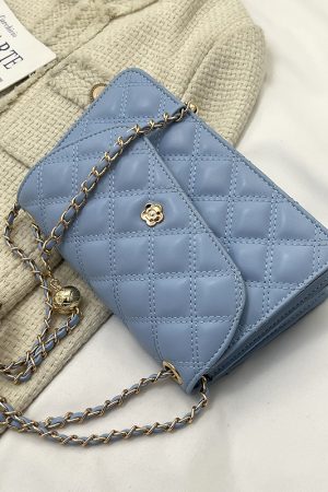 Diamond-Patterned Shoulder Bag for Women - Sweet Fashionable Underarm Crossbody Chain Bag, Elegant Style for Any Occasion