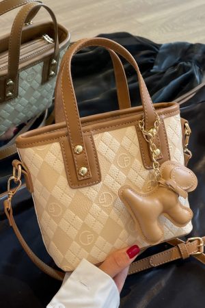 Diamond-Patterned Tote Bucket Bag for Women - Versatile Small Crossbody Shoulder Bag 2025 Fashion Trend
