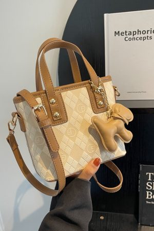 Diamond-Patterned Tote Bucket Bag for Women - Versatile Small Crossbody Shoulder Bag 2025 Fashion Trend