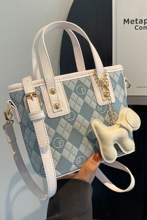 Diamond-Patterned Tote Bucket Bag for Women - Versatile Small Crossbody Shoulder Bag 2025 Fashion Trend