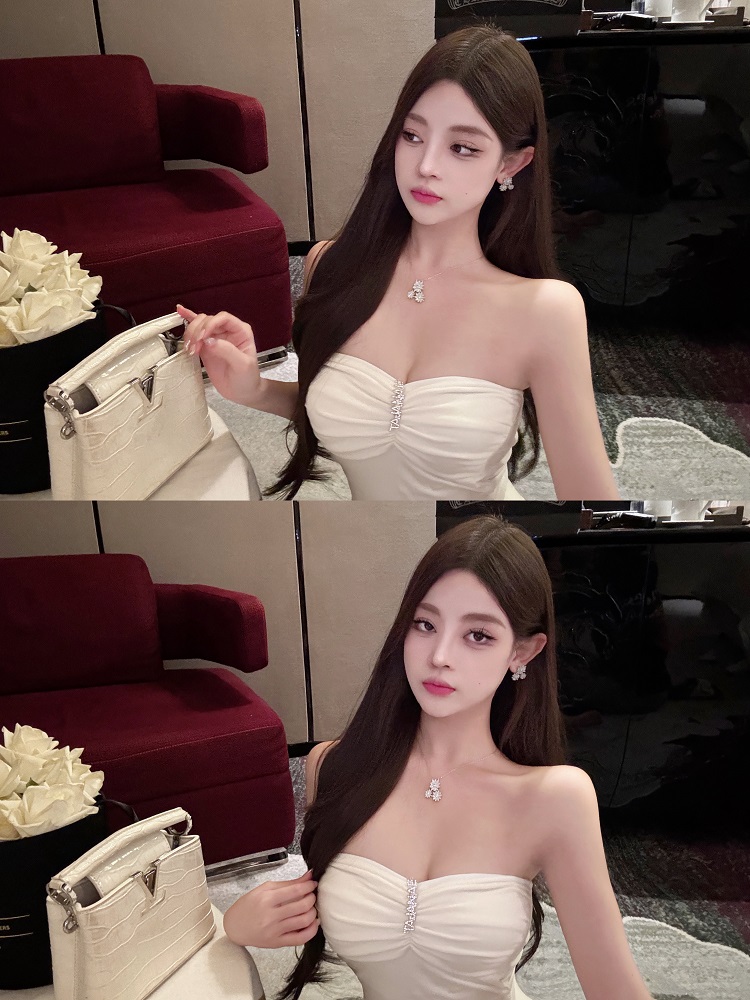 Diamond Strapless Top with Built-In Padding - Fitted Shirt for Stylish Elegance - Perfect for Y2K and Night Out Looks Diamond Strapless Top with Built-In Padding - Fitted Shirt for Stylish Elegance - Perfect for Y2K and Night Out Looks