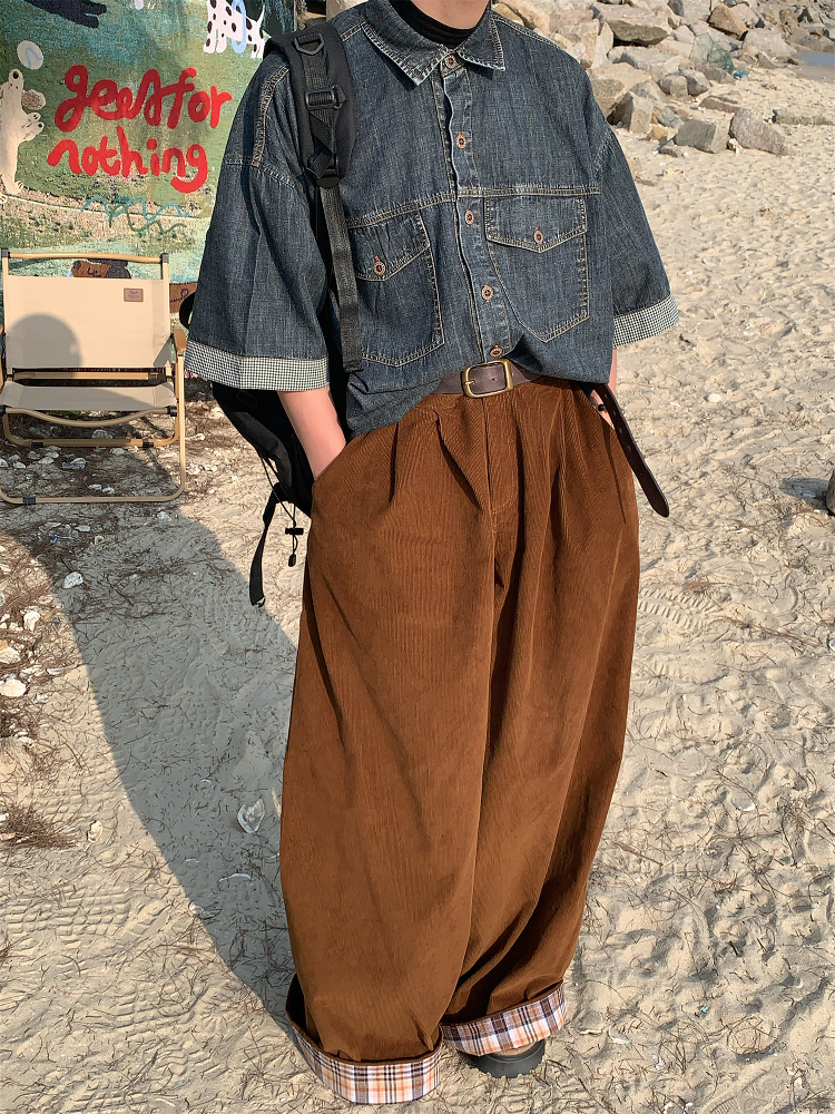 Distressed Denim Short Sleeve Shirt for Men and Women - Vintage Washed Loose Summer Top - Trendy 90s Style Distressed Denim Short Sleeve Shirt for Men and Women - Vintage Washed Loose Summer Top - Trendy 90s Style