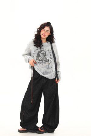 Distressed Hollowed-Out Long Sleeve Cover-Up Top for Women - Retro American Style Sun Protection Knitted Summer Fashion