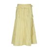 Dopamine Color Fresh Yellow A-Line Long Skirt for Girls with Butterfly Tie and Spliced Design - Y2K Inspired Fashion