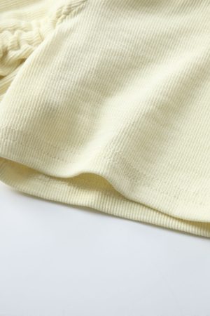 Dopamine Goose Yellow Irregular Waist Short Sleeve T-Shirt Blouse - 2025 Summer Fashion Trend, Y2K Style