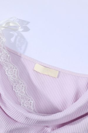 Dopamine Yellow Ruffled Short Sleeve T-Shirt for Women, Lace Trim Fake Two-Piece Top, Summer 90s Y2K Style