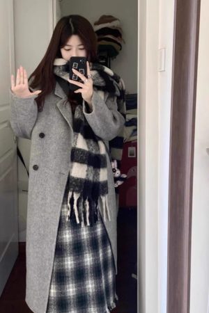 Double-Sided Cashmere Wool Coat for Women - 2024 Autumn Winter High-End Korean Style Petite Mid-Length Outerwear