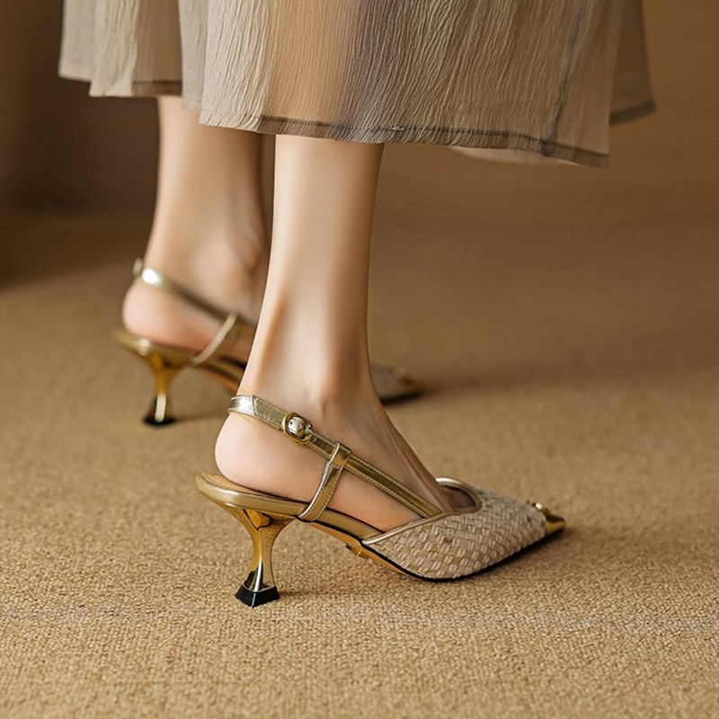 Elegant Backless High Heels for Women - Comfortable Small Square Toe Closed-Toe Sandals for 90s and Y2K Fashion Elegant Backless High Heels for Women - Comfortable Small Square Toe Closed-Toe Sandals for 90s and Y2K Fashion