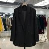 Elegant Black Suit Jacket for Women - Slim-Fit, Versatile Design for Autumn 2025, Perfect for Petite Sizes