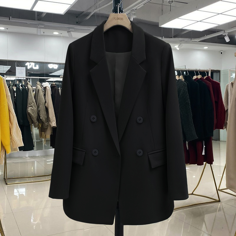 Elegant Black Suit Jacket for Women - Slim-Fit, Versatile Design for Autumn 2025, Perfect for Petite Sizes Elegant Black Suit Jacket for Women - Slim-Fit, Versatile Design for Autumn 2025, Perfect for Petite Sizes