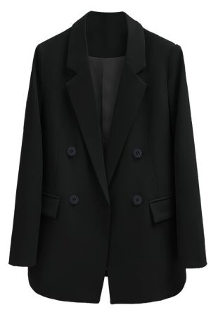 Elegant Black Suit Jacket for Women - Slim-Fit, Versatile Design for Autumn 2025, Perfect for Petite Sizes