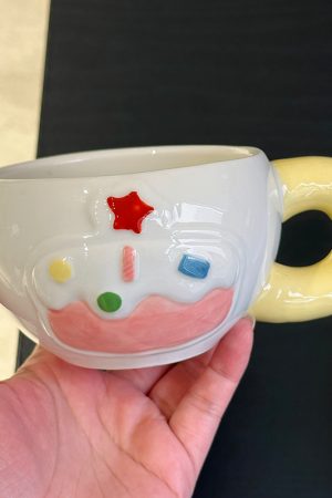 Elegant Ceramic Birthday Cake Bowl and Plate Set - High-Temperature Underglaze Tableware for Home Use