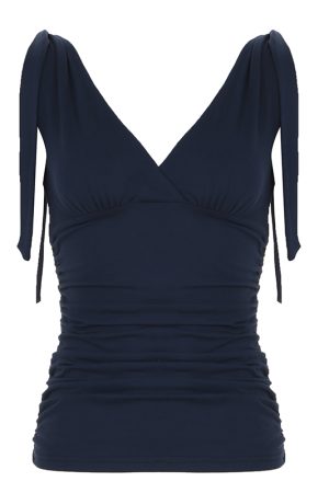 Elegant Charm Purple Low-Cut Pleated Vest for Women - Retro Waist-Defining Bust Tie French Style Top