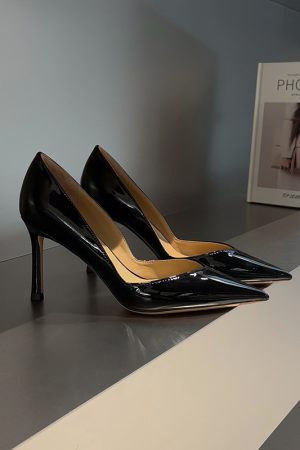 Elegant Deer and Nara Genuine Leather Sexy Pointed Toe Shallow Mouth Slim Wedding Stiletto High Heels for Women