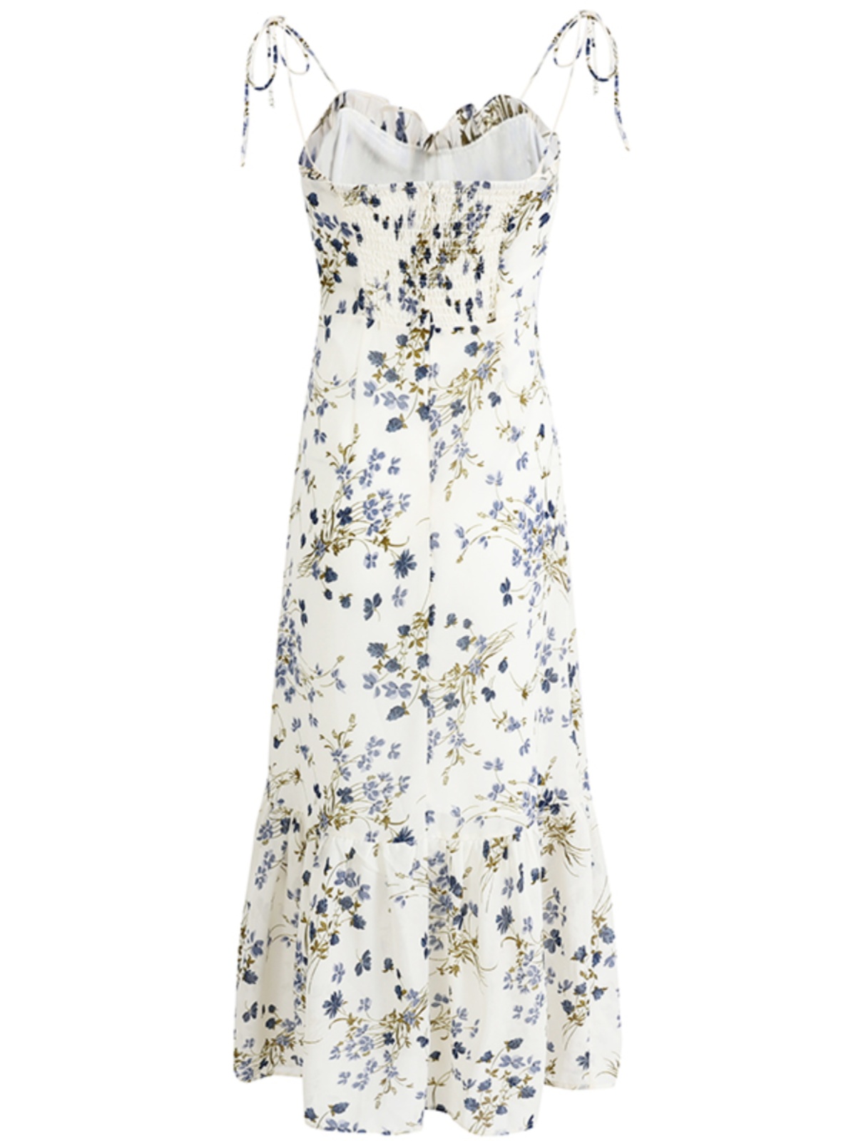 Elegant Floral Spaghetti Strap Long White Dress - French Style Summer Vacation 2025 Women's Fashion Elegant Floral Spaghetti Strap Long White Dress - French Style Summer Vacation 2025 Women's Fashion