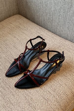 Elegant French Pointed Toe Stiletto Sandals for Women - 2025 New Style Cross Strap Summer Commuting Shoes