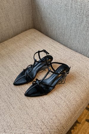 Elegant French Pointed Toe Stiletto Sandals for Women - 2025 New Style Cross Strap Summer Commuting Shoes