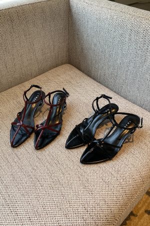 Elegant French Pointed Toe Stiletto Sandals for Women - 2025 New Style Cross Strap Summer Commuting Shoes