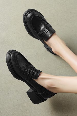 Elegant French-Style Mary Jane Loafers for Women - Versatile Comfortable Single Shoes