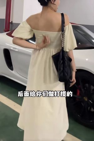 Elegant French-Style One-Shoulder Plus Size Dress for Summer - Flattering for Curvy Figures, Hides Belly, Cinches Waist