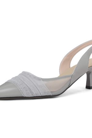 Elegant Genuine Leather Slim Pointed Low-Heeled Flat Sandals - Italian Style Footwear for Chic Summer Looks