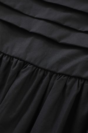 Elegant Goddess Long Black Dress - French Style Vacation Sling Dress for Summer 2025 Women's Fashion