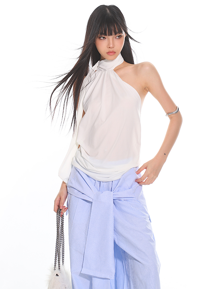 Elegant High-End Ribbon Neck Hanging Waist Vest Outerwear Top for Women - 2025 Early Autumn Style, Chic Fashion Essential Elegant High-End Ribbon Neck Hanging Waist Vest Outerwear Top for Women - 2025 Early Autumn Style, Chic Fashion Essential