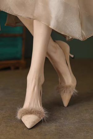 Elegant Italian Pointed Toe Stiletto Heels in Genuine Leather Suede - Women's Fashionable High Heels for Chic Style