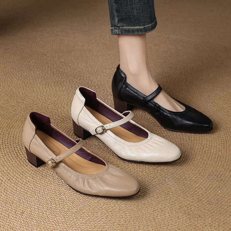 Elegant Mid-Heel Mary Jane Evening Shoes for Women - Comfortable Chunky Heel, Soft Sole, Italian Style Design Elegant Mid-Heel Mary Jane Evening Shoes for Women - Comfortable Chunky Heel, Soft Sole, Italian Style Design
