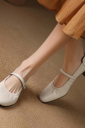 Elegant Mid-Heel Mary Jane Evening Shoes for Women - Comfortable Chunky Heel, Soft Sole, Italian Style Design