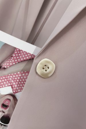 Elegant Nude Pink Blazer Jacket for Women - Thin Summer Style with Three-Quarter Sleeves, Trendy Fashion 2025