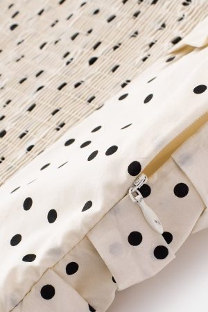 Elegant Off-White Polka Dot Dress for Women - French Style Long Dress, Summer 2025 Fashion, Chic and Sophisticated Look