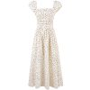 Elegant Off-White Polka Dot Dress for Women - French Style Long Dress, Summer 2025 Fashion, Chic and Sophisticated Look