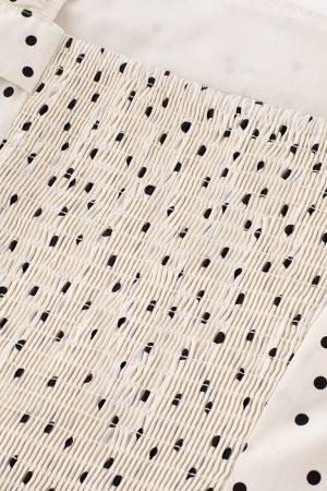 Elegant Off-White Polka Dot Dress for Women - French Style Long Dress, Summer 2025 Fashion, Chic and Sophisticated Look