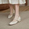 Elegant Pearl Mary Jane Shoes for Women - Retro Artistic Genuine Leather Grandma Style Footwear
