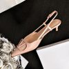 Elegant Pointed Toe High Heels for Women - Sheepskin Thin Heels, French Niche Design, V Family Backless Sandals for Summer