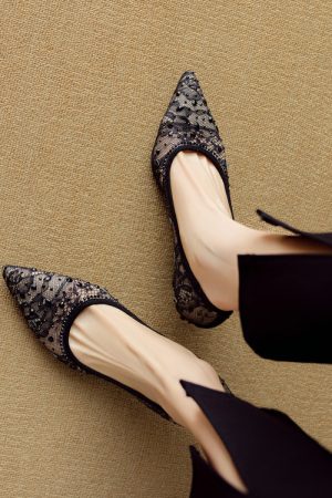 Elegant Pointed Toe High Heels for Women, Sexy Mesh Stiletto Shoes, Breathable Fashion Footwear, Chic Evening Style