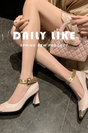 Elegant Pointed Toe High Heels with Ankle Strap for Women - Chic Italian Style Fashionable Footwear