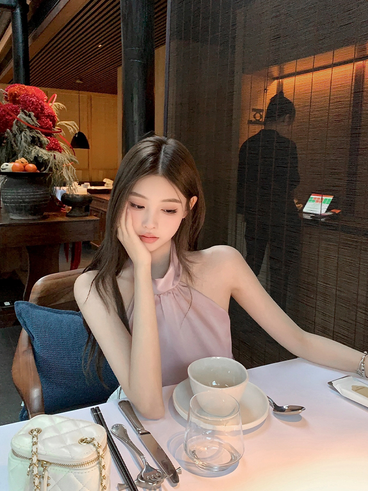 Elegant Purple Backless Halter Top Sleeveless Vest for Women - Summer Imitation Acetate Tank - Chic Y2K Style Elegant Purple Backless Halter Top Sleeveless Vest for Women - Summer Imitation Acetate Tank - Chic Y2K Style