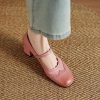 Elegant Square-Toed High-Heeled Mary Janes for Women - Chunky Heel, Shallow Mouth, Italian Style, High-Quality Fashion Footwear