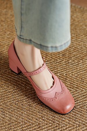 Elegant Square-Toed High-Heeled Mary Janes for Women - Chunky Heel, Shallow Mouth, Italian Style, High-Quality Fashion Footwear