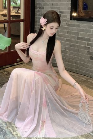 Elegant Strapless Mermaid Tulle Slip Dress for Women - Flawless Beauty Pink Floral Design, Slim Fit, Perfect for Formal Events