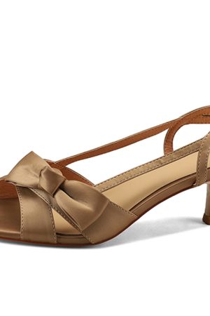 Elegant Summer Open-Toe Sandals for Women - Comfortable Silk, Round Toe, Bow-Knot, Thin High Heels, Versatile Fashion Footwear