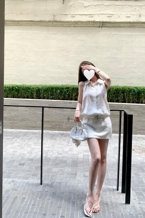 Elegant White Sleeveless Bodycon Dress in Cotton and Linen - Summer Prologue Style, Chic and Versatile for 90s and Y2K Fashion