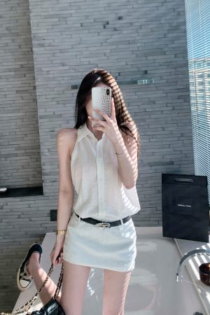 Elegant White Sleeveless Bodycon Dress in Cotton and Linen - Summer Prologue Style, Chic and Versatile for 90s and Y2K Fashion