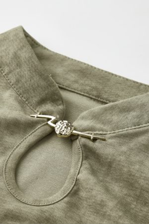 Elegant Women's Fitted Tie-Dye Embroidered Short-Sleeve T-Shirt - Pure Cotton Chinese Style Top for a Chic Look