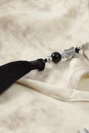 Elegant Women's Fitted Tie-Dye Embroidered Short-Sleeve T-Shirt in Pure Cotton - Chinese Style National Wind Top for Effortless Chic