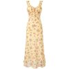 Elegant Yellow Floral Slip Dress for Women - 2025 Summer Style, Long Design for Chic 90s Vintage Vibes
