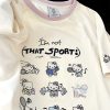 Embroidered Cartoon Color-Blocking Short-Sleeve T-Shirt for Women - Summer 2023 Trendy Cotton Top